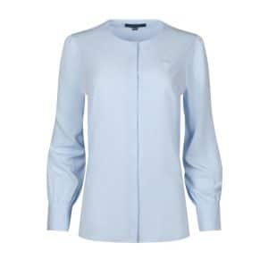 Feminine Blue Long Sleeve Blouse